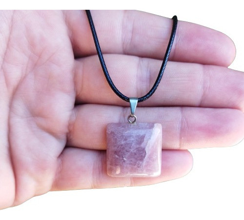 Collar Colgante Piedra Energética Cuarzo Fresa 0
