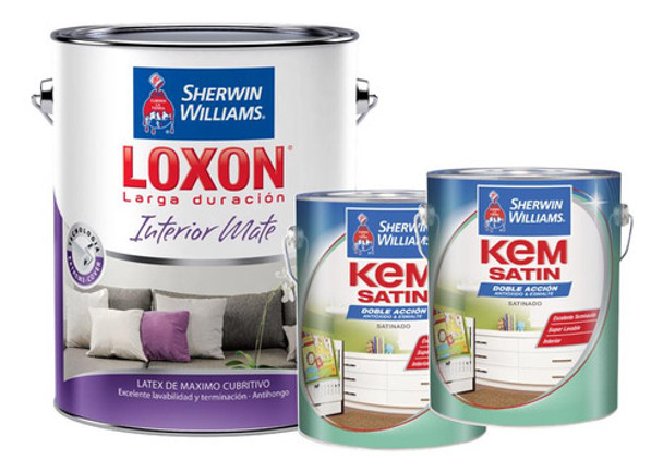 Pinturas Sherwin Williams Loxon Int. Mate 4l + Kem Satin 2l 0 Pinturas Sherwin Williams Loxon Int. Mate 4l + Kem Satin 2l 0