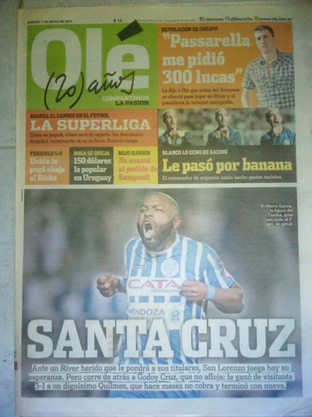 Diario Ole 7 Mayo 2016 Morro Garcia Godoy Cruz 0 Diario Ole 7 Mayo 2016 Morro Garcia Godoy Cruz 0