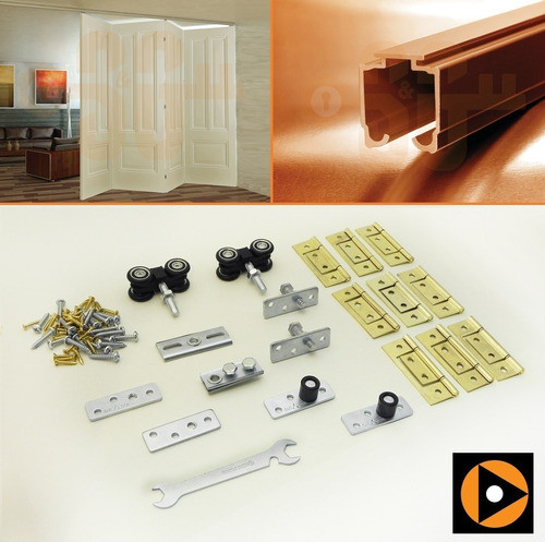 Kit Herrajes Dn-80 Pl 4 Hojas Ducasse Para Puertas Plegables 0