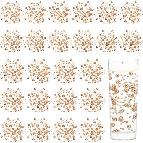 24 Pcs Tiras De Perlas Artificiales Rose Gold 0