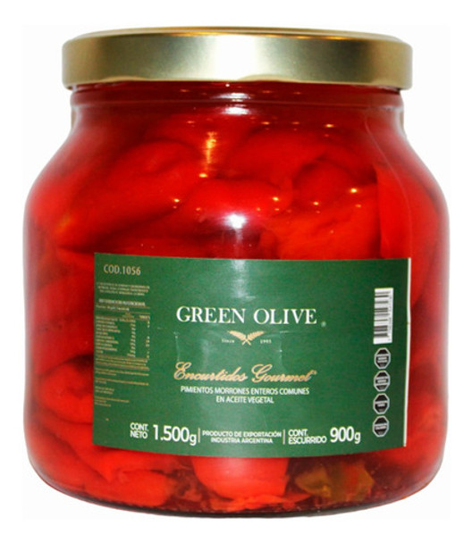 Morrones En Aceite Green Olive X 1kg Vidrio 0 Morrones En Aceite Green Olive X 1kg Vidrio 0