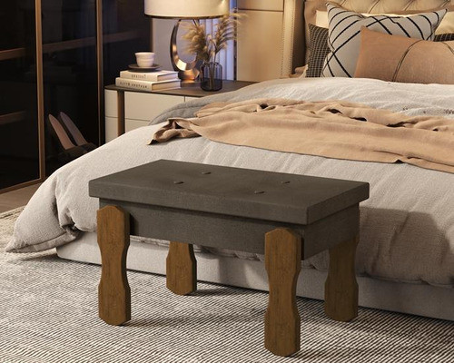 Recamier Madri Pés Madeira 0,70 Marrom - Comprar Móveis 0