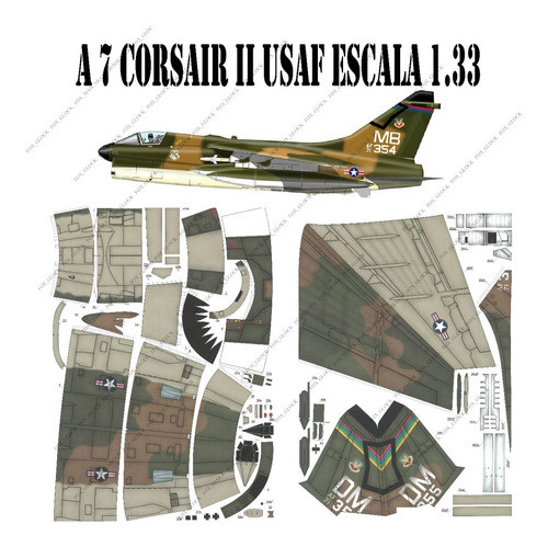 A7 Corsair Ii Usaf Escala 1.33 Papercraft Sin Errores 0