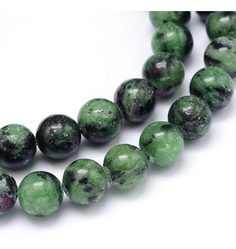 Tira De Piedra Natural Zoisita Con Rubí 6mm 0