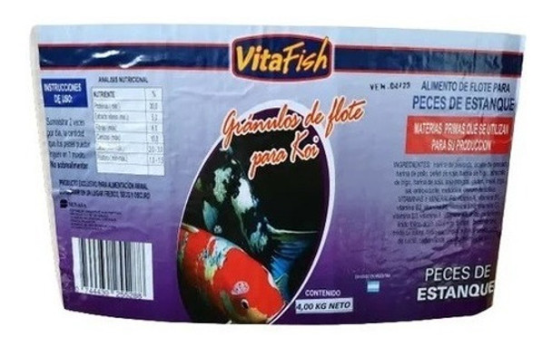 Alimento Para Carpas Koi De Flote Vitafish X 1,8 Kg Estanque 0