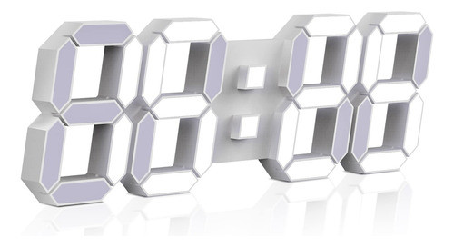 Edup Home - Reloj Despertador De Pared 3d Y Luz Led Blanca C 0
