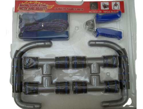 Set Kit Entrenamiento Basico Cuerda Saltar Lagartijas Manos 0