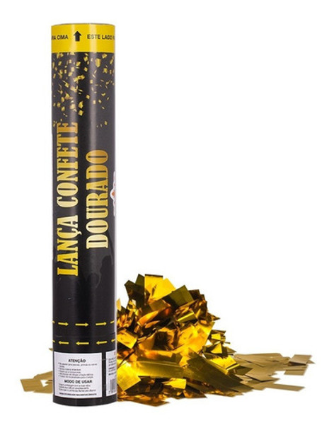 Lança Confete Dourado Ouro Metalizado 0