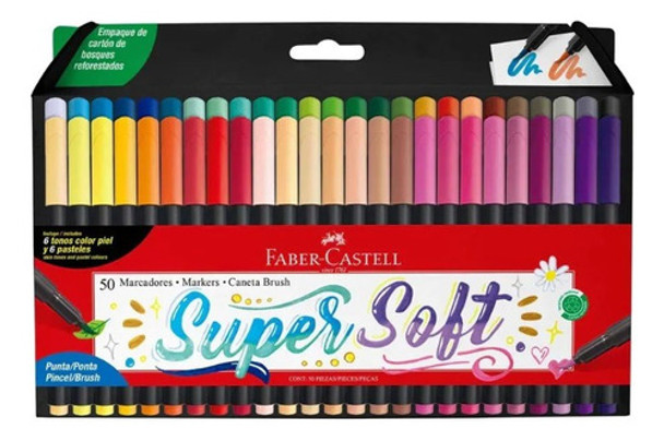 Marcador Super Soft Punta Pincel X50 Faber Castell 0