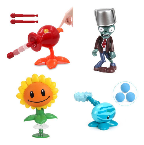 Plantas Vs Zombies 4 Figuras Set#4 0