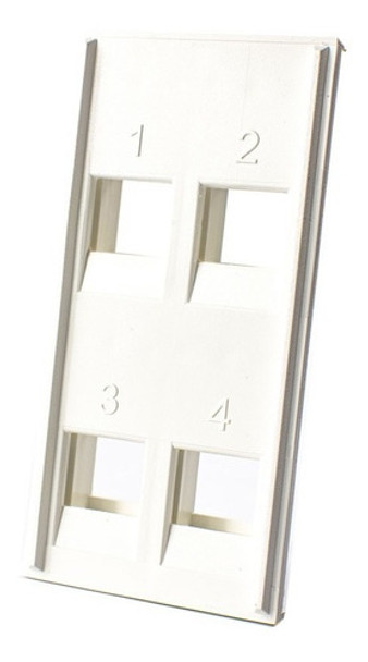 Faceplate Marco Adaptador P/4 Modulos Rj45 Fpwab Hellerman 0