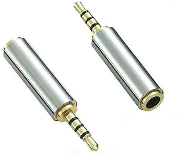 2 Adaptadores De Audio Estereo 2,5mm Macho A 3,5mm Hembra 0