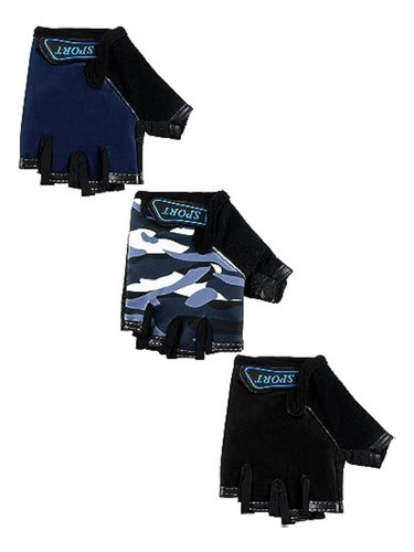 Boao 3 Pares De Guantes De Medio Dedo Para Niños 0