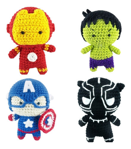 5 Patrones Superheroes Mini Amigurumi Crochet +4 0