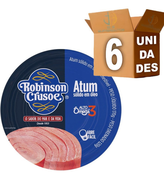 Kit 6 Atum Sólido Em Óleo Robinson Crusoe 170g 0