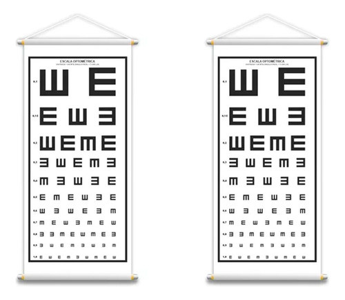 Banner Escala Optométrica Teste De Visão 28x60cm - 2 Un 0