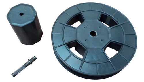 Polea Plastica Cortina Enrollar N20 Eje 60 Mm + Taco + Perno 0