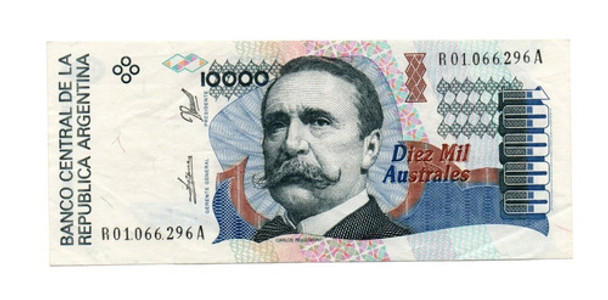 Billete Argentina 10000 Australes Reposicion Bottero 2882 0