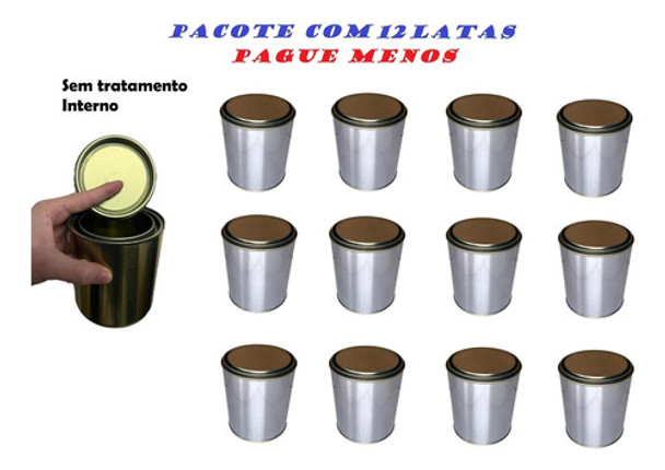 12 Lata Vazia 900ml 1/4 Artesanato Solvente Tinta E Quimicos 0