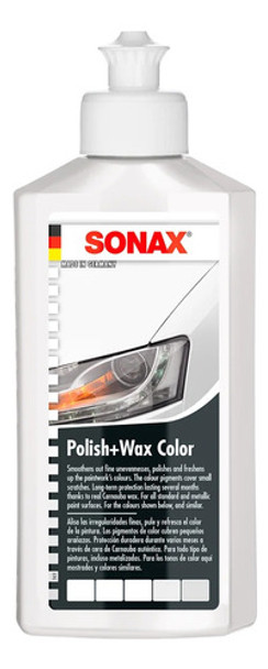 Sonax | Polish Wax Color | Pulidor + Cera Carnauba | Blanco 0