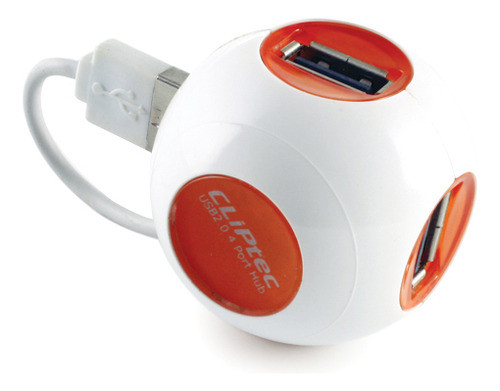 Hub Usb 2.0 4 Puertos Cliptec 212 Naranja - 0