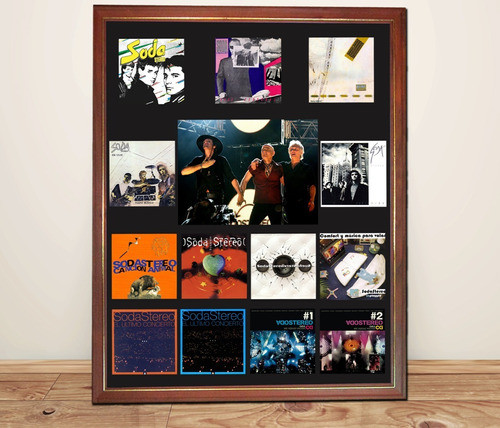 Soda Stereo Discografia Completa Y Foto En Cuadro Decorativo 0