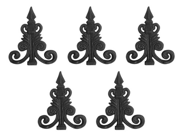 Kit 5 Ponteiras Ponta De Lança Ferro N08 Grade Portão Muro 0 Kit 5 Ponteiras Ponta De Lança Ferro N08 Grade Portão Muro 0