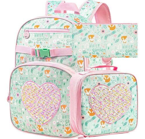 Kit Escolar - Mochila, Lunchera Y Estuche Txhvo Lentejuelas 0