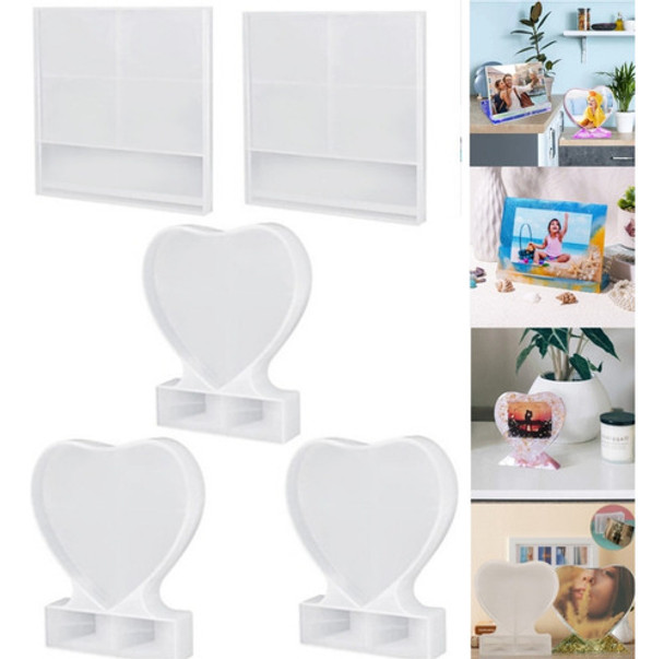 Molde De Silicone Epóxi Para Moldura Fotográfica De 5 Peças 0