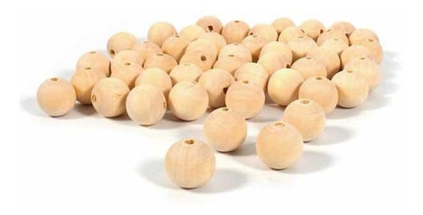 Cuentas De Madera Natural Redondas 20 Mm X 10 Unidades Juki 0