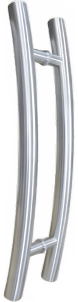 Barral Manijones Curvo Acero Inox. 60cm Para Madera Y Vidrio 0