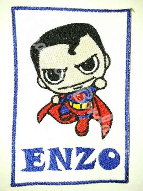 Parche Aplique Bordado Superman Con Nombre Personalizado 0