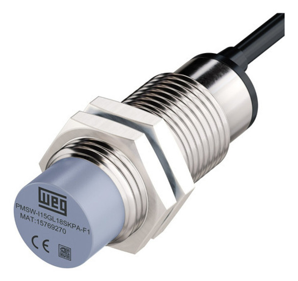 Sensor Indutivo Saliente M18 15mm 10-30vcc 1na Npn C/cabo 0 Sensor Indutivo Saliente M18 15mm 10-30vcc 1na Npn C/cabo 0