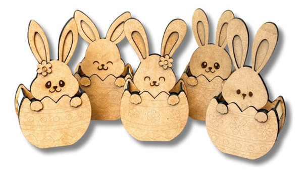 Conejitos Porta Huevo De Pascuas En Mdf 5 Modelos 0