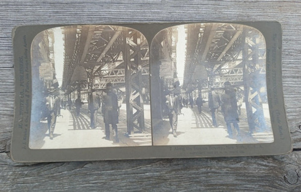 Foto Estereoscopica A Lo Largo Del Famoso Bowery,u.s.a. 1905 0