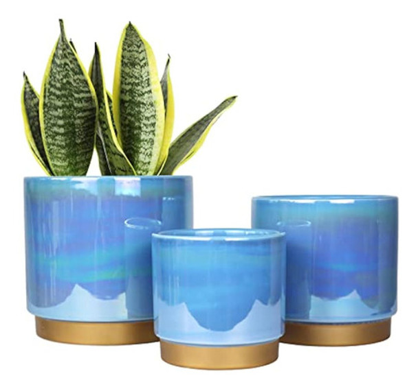 Macetas De Cerámica Para Plantas, Maceta Con Esmalte De Perl 0