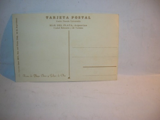 Tarjeta Postal Mar Del Plata Rocas Playa Chica Olas Casa Rey 0