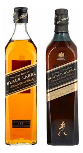 Combo Whisky Johnnie Walker Black + Double Black Label X2 U 0
