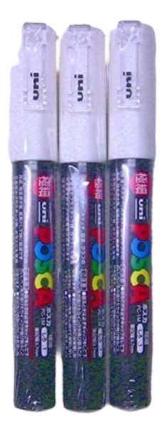 Uni Posca Paint Marker Pc-1m Blanco, 3 Plumas Por Paquete (j 0