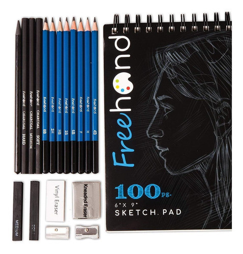 Set Dibujo Sketching Con Cuadernillo De 100 Hojas, Free Hand 0