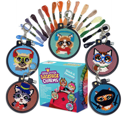 Kits De Bordado Cruzado Para Niños Principiantes, Tema Gatos 0