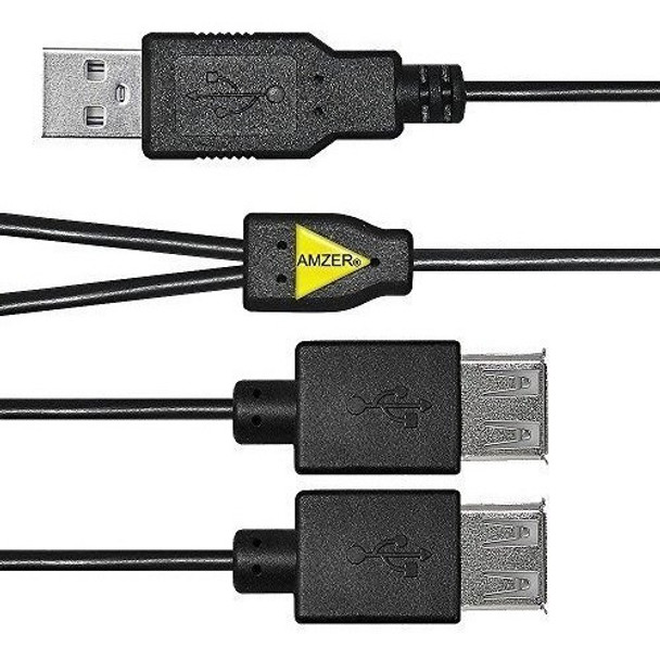 Amzer Handy Splitter Cable De Carga Usb A Dual Usb  Empaquet 0