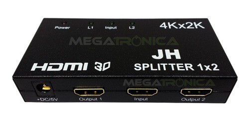 Splitter Hdmi 1x2 4k2k 1080p Amplificado Activo C/fuente Hd 0