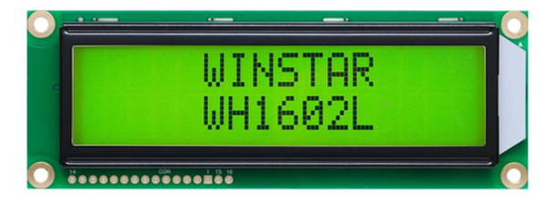 Wh1602l Display Lcd 16x2 Caracteres Bkl Am/ver X2u 0