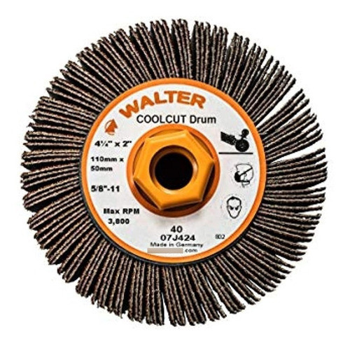 Walter Coolcut Tambor Abrasivo De Aleta De Acabado Lineal 38 0