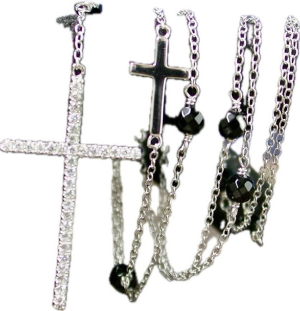 Luli Ofer Cadena Plata 925 Rodhio Italiana Rosario Circonias 0