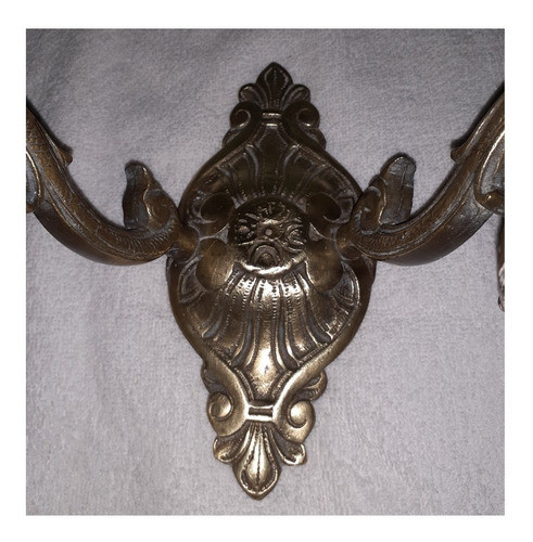 Aplique Luminaria Antigua En Bronce Macizo Leer Descripción 0