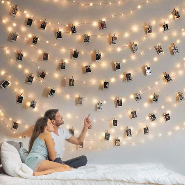 Tira De Luces Con Clip Para Fotos - 100 Guirnaldas De Luces 0