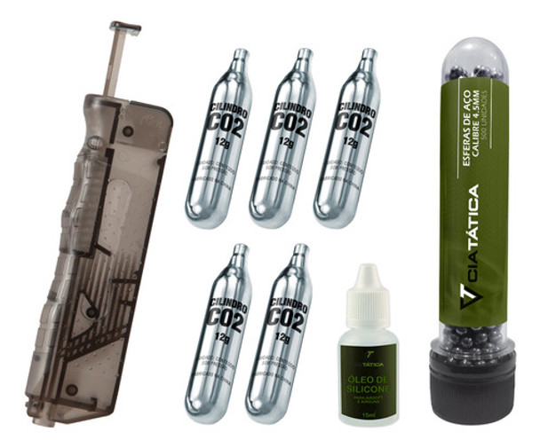 Speed Loader 4.5mm Pistola C11 + Esferas De Aço + Co2 + Óleo 0